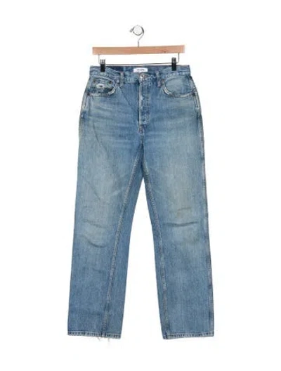 Pre-owned Re/done High-rise Straight Leg Jeans In Blue