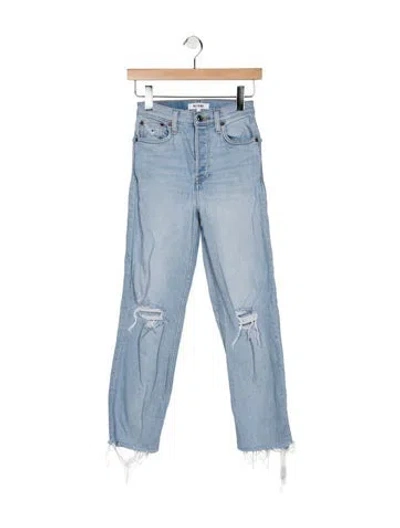 Pre-owned Re/done High-rise Straight Leg Jeans In Blue