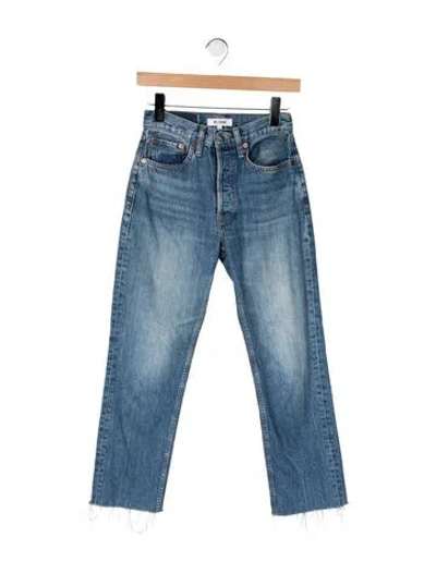 Pre-owned Re/done High-rise Straight Leg Jeans In Blue