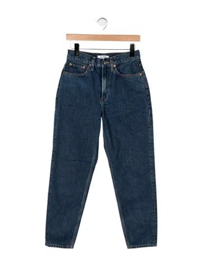 Pre-owned Re/done High-rise Straight Leg Jeans In Blue