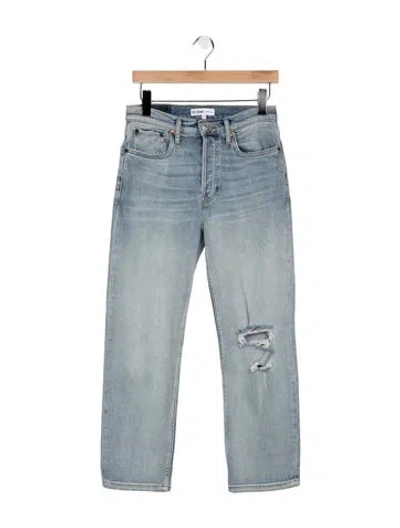 Pre-owned Re/done High-rise Straight Leg Jeans In Blue