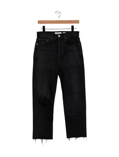 Pre-owned Re/done High-rise Straight Leg Jeans In Blue
