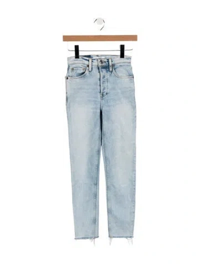 Pre-owned Re/done High-rise Straight Leg Jeans In Blue