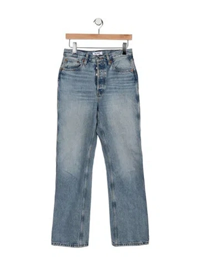 Pre-owned Re/done High-rise Straight Leg Jeans In Blue