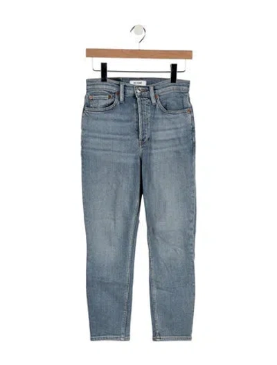 Pre-owned Re/done High-rise Straight Leg Jeans In Blue