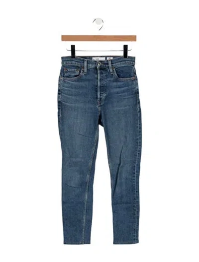 Pre-owned Re/done High-rise Straight Leg Jeans In Blue