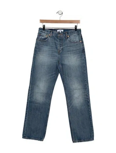 Pre-owned Re/done High-rise Straight Leg Jeans In Blue