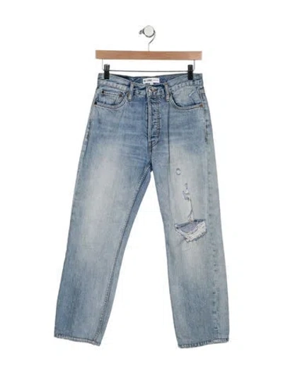 Pre-owned Re/done High-rise Straight Leg Jeans In Blue