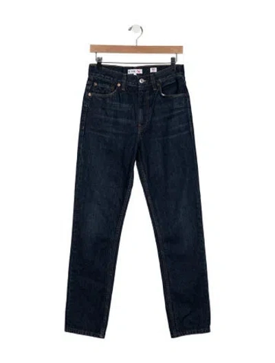 Pre-owned Re/done High-rise Straight Leg Jeans In Blue