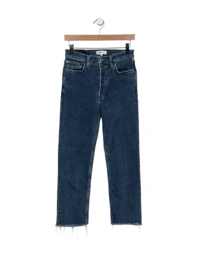 Pre-owned Re/done High-rise Straight Leg Jeans In Blue