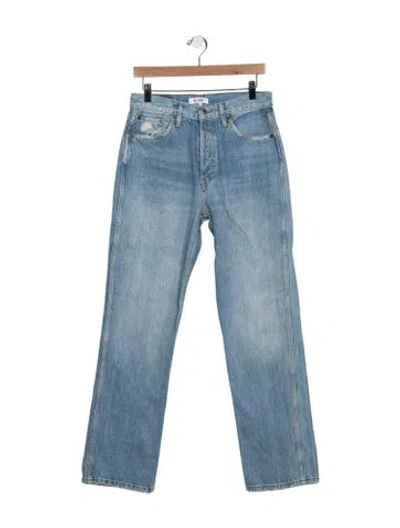 Pre-owned Re/done High-rise Straight Leg Jeans In Blue