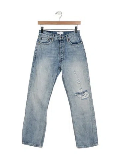 Pre-owned Re/done High-rise Straight Leg Jeans In Blue