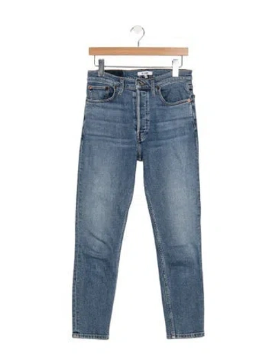 Pre-owned Re/done High-rise Straight Leg Jeans In Blue