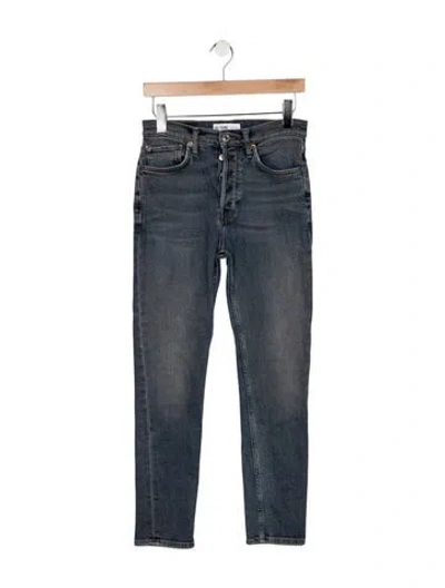 Pre-owned Re/done High-rise Straight Leg Jeans In Blue