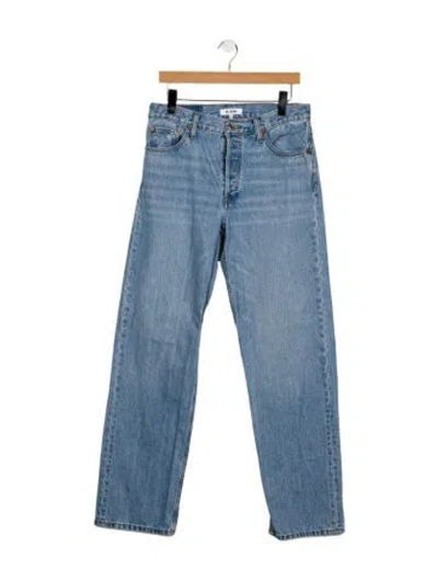 Pre-owned Re/done High-rise Straight Leg Jeans In Blue
