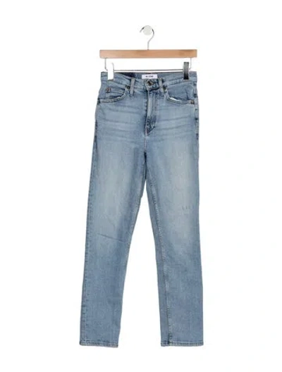 Pre-owned Re/done High-rise Straight Leg Jeans In Blue