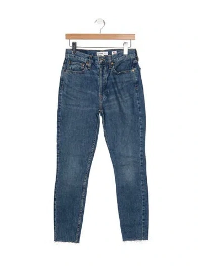 Pre-owned Re/done High-rise Straight Leg Jeans In Blue