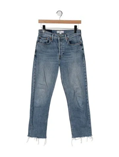 Pre-owned Re/done High-rise Straight Leg Jeans In Blue