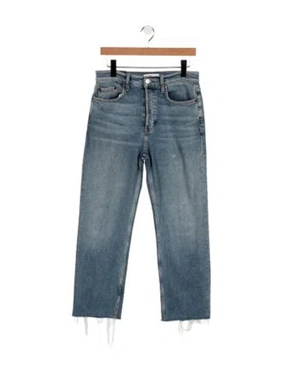 Pre-owned Re/done High-rise Straight Leg Jeans In Blue