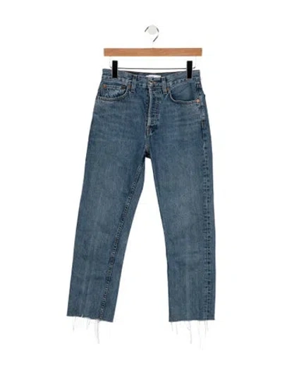 Pre-owned Re/done High-rise Straight Leg Jeans In Blue