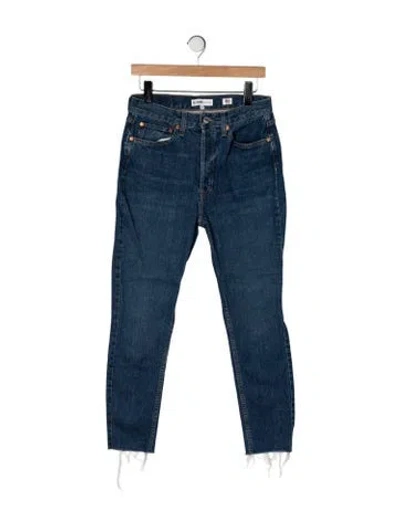 Pre-owned Re/done High-rise Straight Leg Jeans In Blue