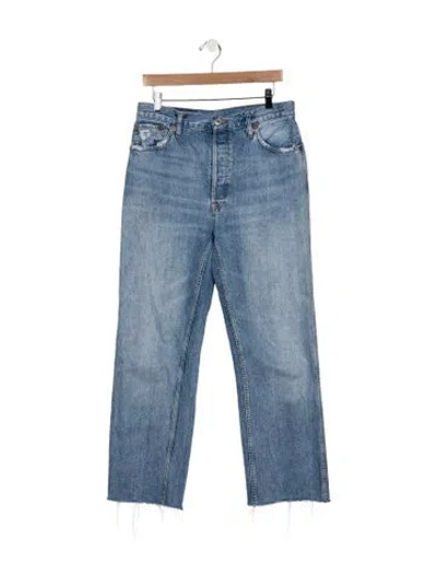 Pre-owned Re/done High-rise Straight Leg Jeans In Blue