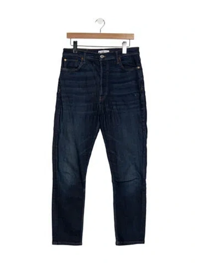Pre-owned Re/done High-rise Straight Leg Jeans In Blue