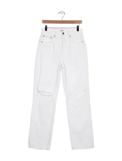 Pre-owned Re/done High-rise Straight Leg Jeans In Blue
