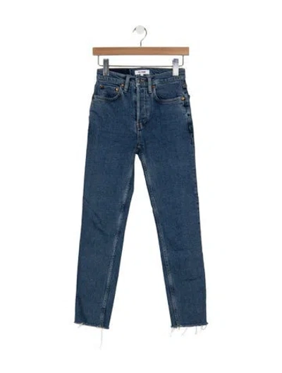 Pre-owned Re/done High-rise Straight Leg Jeans In Blue