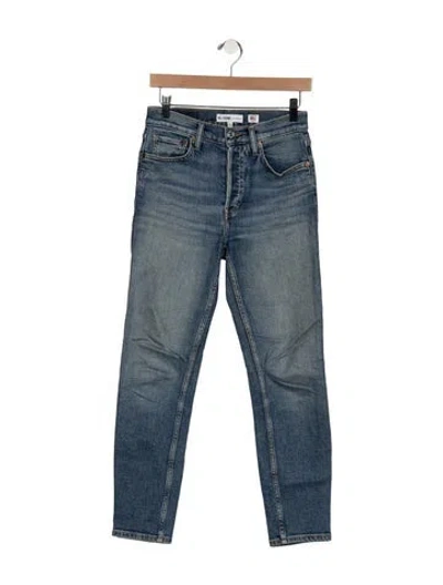 Pre-owned Re/done High-rise Straight Leg Jeans In Blue