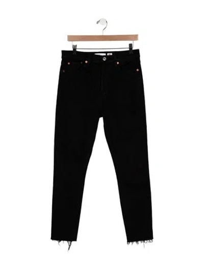 Pre-owned Re/done High-rise Straight Leg Jeans In Blue