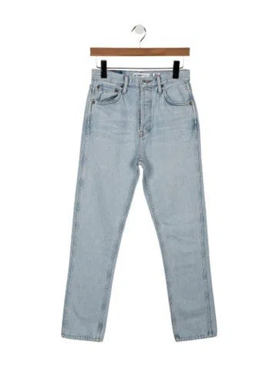 Pre-owned Re/done High-rise Straight Leg Jeans In Blue