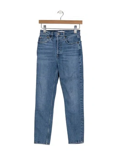 Pre-owned Re/done High-rise Straight Leg Jeans In Blue