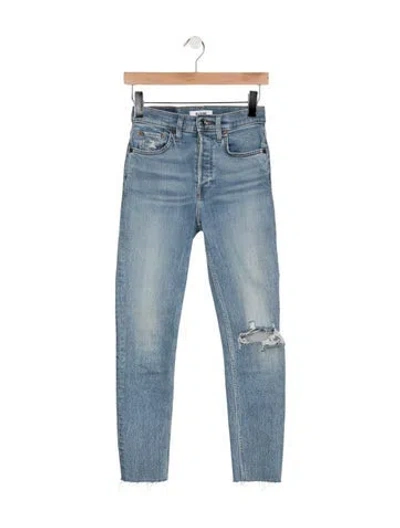 Pre-owned Re/done High-rise Straight Leg Jeans In Blue