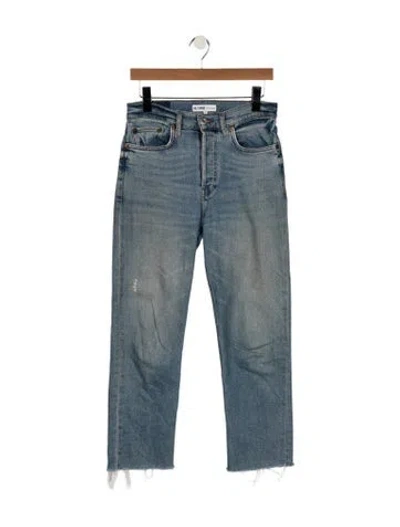 Pre-owned Re/done High-rise Straight Leg Jeans In Blue