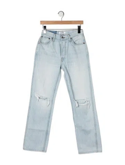 Pre-owned Re/done High-rise Straight Leg Jeans In Blue