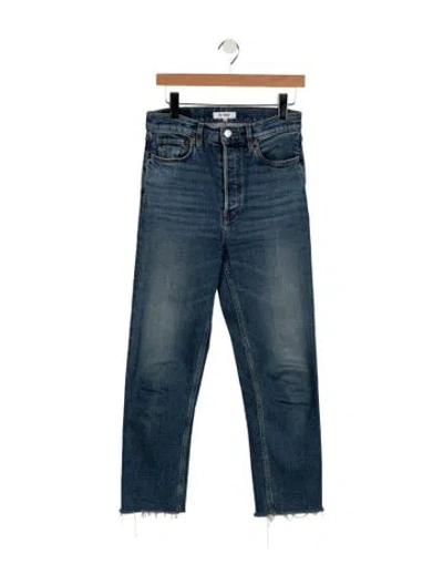 Pre-owned Re/done High-rise Straight Leg Jeans In Blue