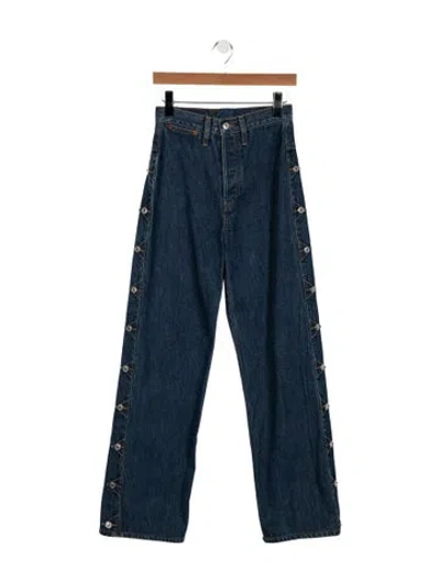 Pre-owned Re/done High-rise Straight Leg Jeans In Blue