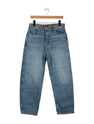 Pre-owned Re/done High-rise Straight Leg Jeans In Blue