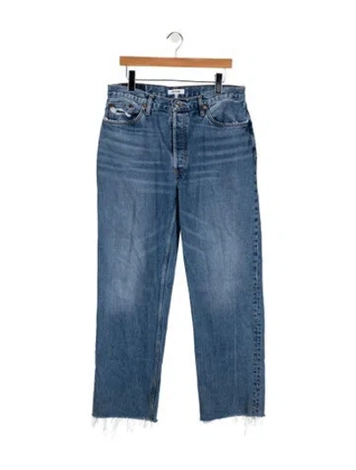 Pre-owned Re/done High-rise Straight Leg Jeans In Blue