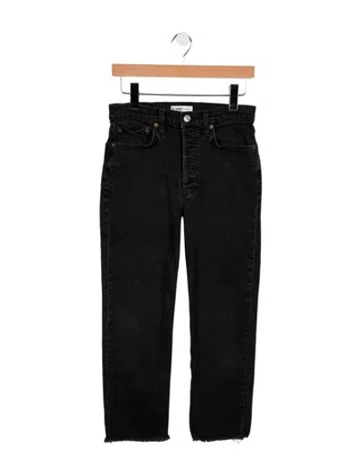 Pre-owned Re/done High-rise Straight Leg Jeans In Blue