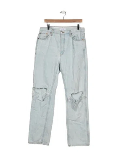 Pre-owned Re/done High-rise Straight Leg Jeans In Blue