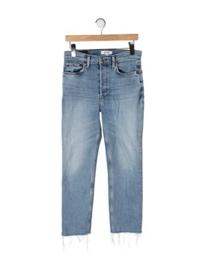 Pre-owned Re/done High-rise Straight Leg Jeans In Blue