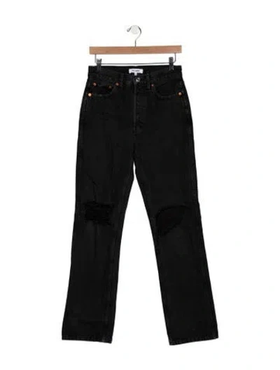 Pre-owned Re/done High-rise Straight Leg Jeans In Blue