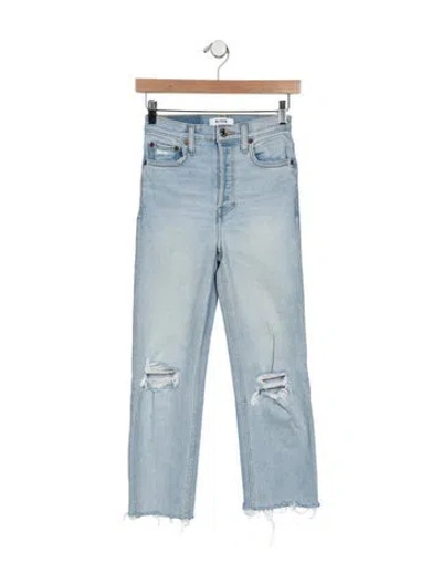 Pre-owned Re/done High-rise Straight Leg Jeans In Blue