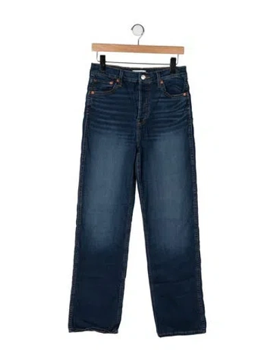 Pre-owned Re/done High-rise Straight Leg Jeans In Blue