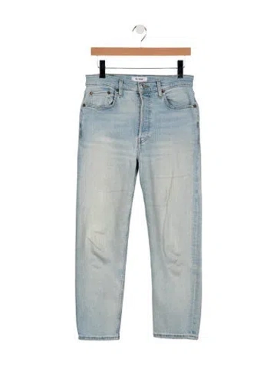 Pre-owned Re/done High-rise Straight Leg Jeans In Blue