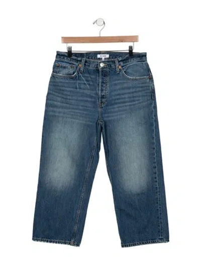 Pre-owned Re/done High-rise Straight Leg Jeans In Blue