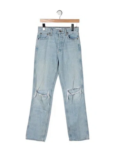 Pre-owned Re/done High-rise Straight Leg Jeans In Blue