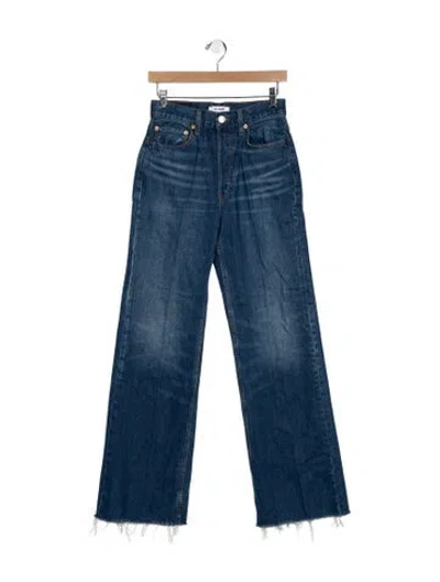 Pre-owned Re/done High-rise Straight Leg Jeans In Blue
